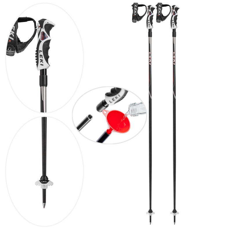 Size 115 Leki Unisexs Hot Shot S Poles-Red/Black 
