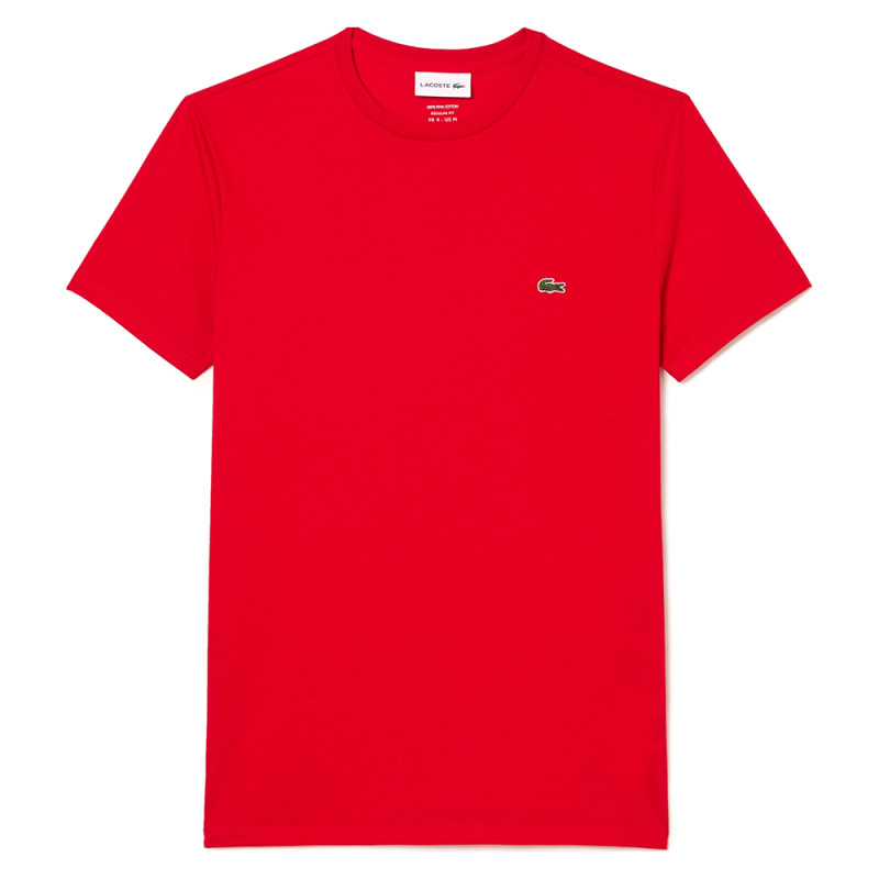 T SHIRT CON COLLO ROTONDO IN JERSEY DI COTONE PIMA