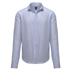 CAMICIA IN LINO/COTONE A RIGHE