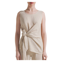 KNOTTED LINEN TOP